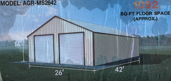 2026 RHINO 42' x 26' All Vertical Metal Garage Building