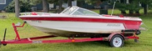 1990 18ft Rinker 186 Captiva Runabout Boat & 1990 Single Axle Trailer
