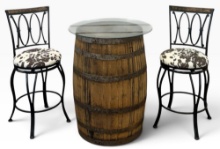 Authentic Whiskey Barrel Bistro Set