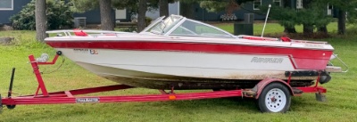 1990 18ft Rinker 186 Captiva Runabout Boat & 1990 Single Axle Trailer
