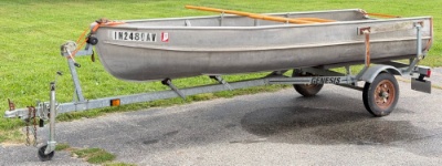 1970 Alumacraft Aluminum Rowboat & 2008 Genesis Trailer