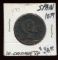 Spain 1879 Bronze 10 Centimos Coin, XF cond