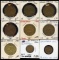 Lot of 9 South Africa Bronze Penny & 1/4 Pennies