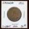 1911 Canada Bronze Large Cent, Uncirculated