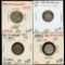 Lot of 4 Newfoundland Canada Silver 5 & 10 Cent pc