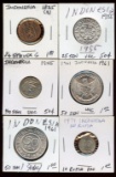 Lot of 6 Indonesia Sen & Rupia coins, 1825-1971