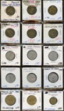 Lot of 15 France 1 Franc, 50 Centimes Coins