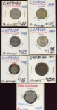 Lot of 7 Curacao 1/4 & 1/10 Gouldens & 2 1/2 Cents