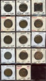 14 Canadian Bronze Large Cents 1900-1919