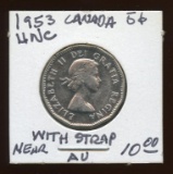 1953 Canada Nickel w/strap Near AU cond