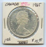 1965 Canada 80% Silver Dollar, ASW .600 oz MS60