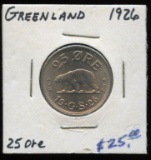 Uncirculated 1926 Greenland 25 Ore Coin