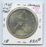 1985 Canada Mint Proof 50% Silver Dollar, ASW .375