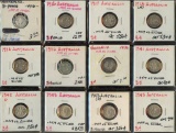 Lot of 12 Australia .925 Silver 3 Pence Coins
