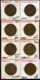 Lot of 8 Australia Large Penny Coins 1922-1935