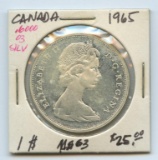 1965 Canada 80% Silver Dollar, ASW .600 oz MS63