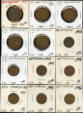 Lot of 12 Newfoundland Canada Large & Small Cents