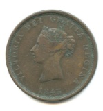 1843 New Brunswick Bronze 1 Penny Token