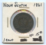 1861 Nova Scotia Bronze 1 Cent XF Condition