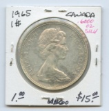 1965 Canada 80% Silver Dollar, ASW .600 oz  MS60