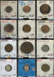 Lot of 12 Ceylon 1/2-1-5-10 Cent Coins 1870-1951