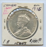 1935 Canada 80% Silver Dollar, MS63 ASW .600