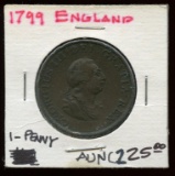 About UNC Great Britain 1799 Copper Penny, Geo 3rd