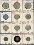 Lot of 12 Switzerland Silver 5-2-1-1/2 Francs 83%