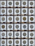 Lot of 60 Canada Nickels, 1923-1960 in frames