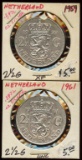 Lot of 2 Netherlands 72% Silver 2 1/2 Guldens