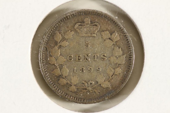 1899 CANADA SILVER 5 CENTS