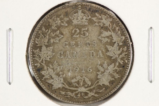 1916 CANADA SILVER 25 CENTS