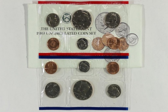 1989 US MINT SET (UNC) P/D (WITH ENVELOPE)