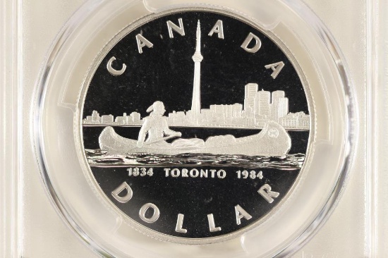 1984 CANADA TORONTO SILVER DOLLAR PCGS PR69 DCAM
