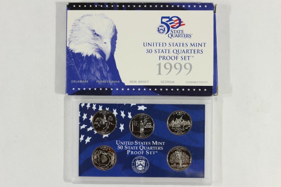 1999 US 50 STATE QUARTERS PROOF SET WITH BOX