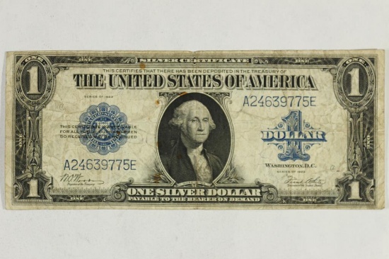 LARGE SIZE 1923 $1 SILVER CERTIFICATE BLUE SEAL