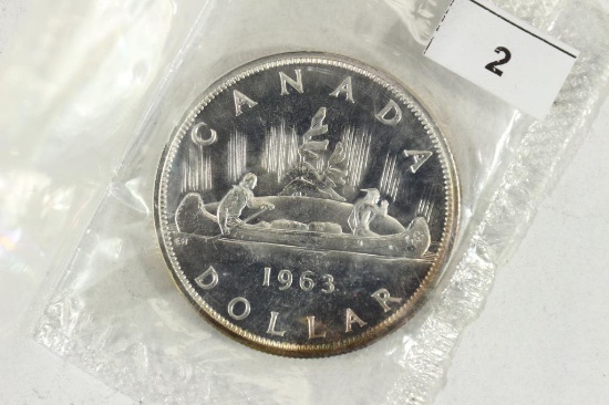 1963 CANADA SILVER DOLLAR UNC