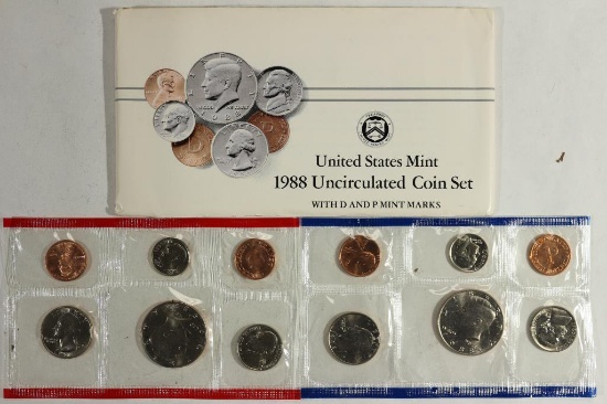 1988 US MINT SET (UNC) P/D (WITH ENVELOPE)