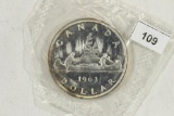 1963 CANADA SILVER DOLLAR UNC