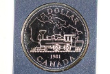 1981 CANADA LOCOMOTIVE SILVER DOLLAR (PF LIKE)