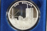 100 MIL SILVER CLAD FREEDOM TOWER MEDAL WITH