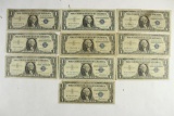 10 ASSORTED 1957 $1 SILVER CERTIFICATES