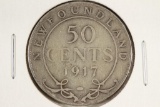 1917 NEWFOUNDLAND SILVER 50 CENTS
