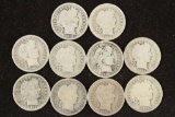 10 ASSORTED BARBER DIMES