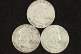 1949, 1958-D & 1962-D FRANKLIN HALF DOLLARS