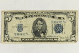 1934-D $5 SILVER CERTIFICATE BLUE SEAL