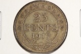 1917-C NEWFOUNDLAND SILVER 25 CENT