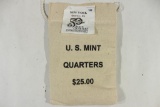 $25 US MINT SEALED BAG OF 2001-D NEW YORK QUARTERS