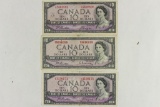 3-1954 CANADA $10 BILLS