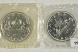 2-1965 CANADA SILVER DOLLARS UNC